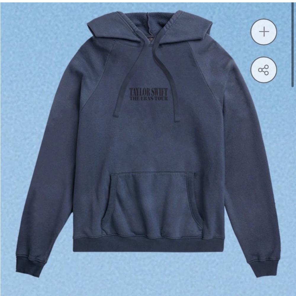 Taylor Swift L/G The Eras Tour Merch Blue Concert Hoodie Sweatshirt Size Large
